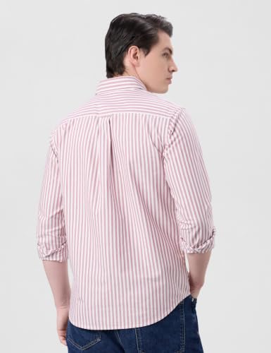 Image of Symbol Premium Mens Striped Oxford Smart Casual Shirt | 100% Cotton | Button-Down Collar | Regular Fit