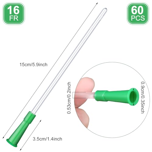 Image of Nuanchu PVC Replacement Tubings Supplies Tubes Kit Clear Replacements Hose with Flexible Rounded End for Smooth Insert(16 FR,60 Pieces)
