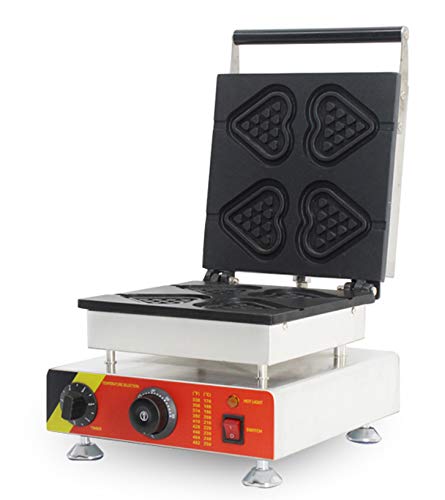 Hanchen Máquina de Gofres en Forma de Corazón Profesional 4 pieza...