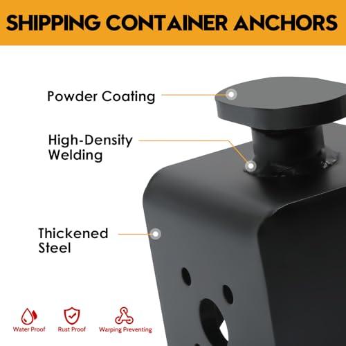 Image of Bevel Container Anchors, 4Pk Steel Twist Lock for Shipping Containers | Full Bevel, Stable & Secure. Twice As Thick. Steel, Rust Proof. Easy Install Into Corner Castings. Fits Standard Containers