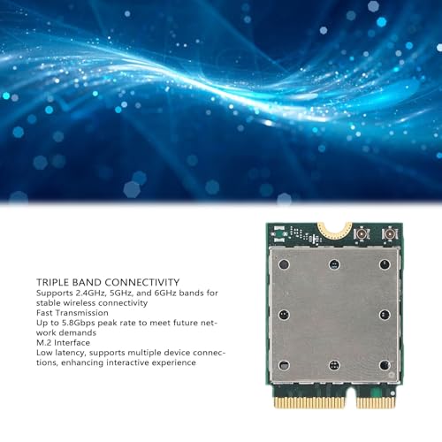 Tarjeta M.2 Triple Banda 5.8Gbps con Frecuencia 6GHz, 4K QAM, Plug and Play para Windows 11 miniatura 2