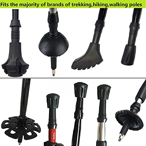 Rubber Trekking Poles Tips Hiking Sticks End Caps Protectors Replacement Accessories With Flannelette Bag Fit Most Hiking Trekking Walking Poles (12 Pack) #TOP1
