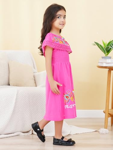 Image of Mexican Dress for Girls Traditional Vestidos Mexicanos Cinco de Mayo Embroidered Dresser Toddler Kids