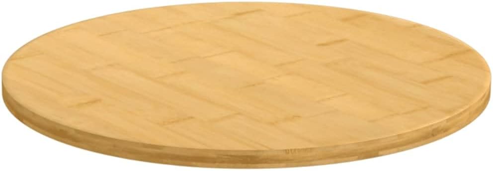 vidaXL Round Bamboo Table Top - Versatile, Durable, Easy-to-Clean, Ø19.7"x0.6", Ideal for Home & Commercial Settings