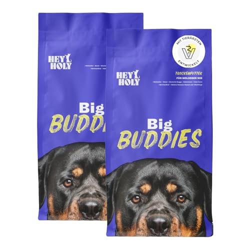 HEY HOLY Premium Trockenfutter für Molosser 100% getreidefrei | 14kg hypoallergenes Hundefutter für ausgewachsene Molosser mit Rind | Hochverträglich aus natürlichen Zutaten