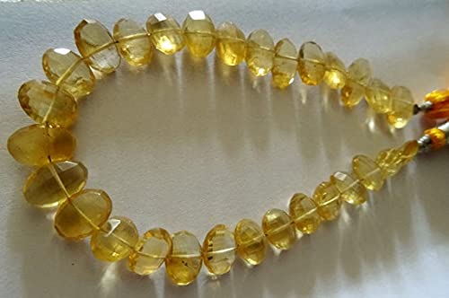 Citrine naturelle facettée ovale 6-8 mm perle perçage central LKBEADS