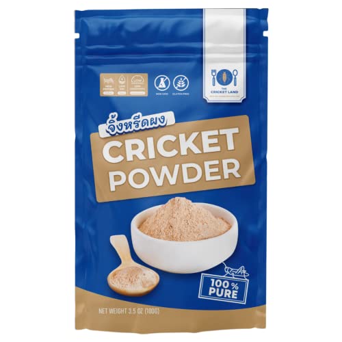 Cricket Powder Pure 100% Gluten-Free, Dairy-Free, High Protein Flour Substitute Excellent Source of Vitamin B12, Omega-3, Fiber, Amino Acids, Calcium & Iron, Option for shakes, baking and recipes