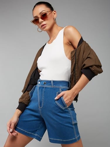 Image of Dolce Crudo Women's Regular High Rise Stretchable Denim Shorts