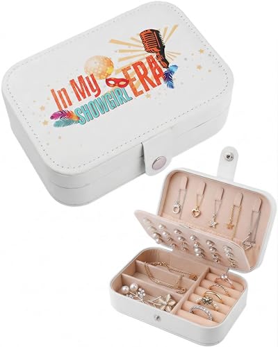 Showgirl Jewelry Box for Music Fans Portable Travel Jewelry Case for Friendship Bracelets Rings Earrings and Necklaces Swiftie Merch Gifts for Girls Teens and Women.