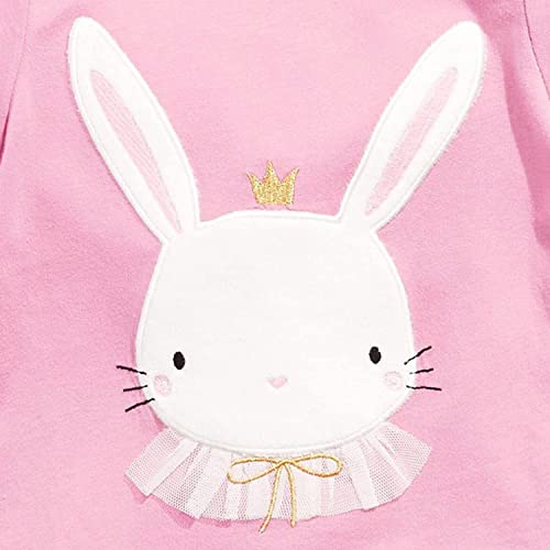 Image of Toddler Girls T-Shirt Short Sleeve Shirt Unicorn Bunny Print Cute Summer Tops Tees Dinosaur Graphic
