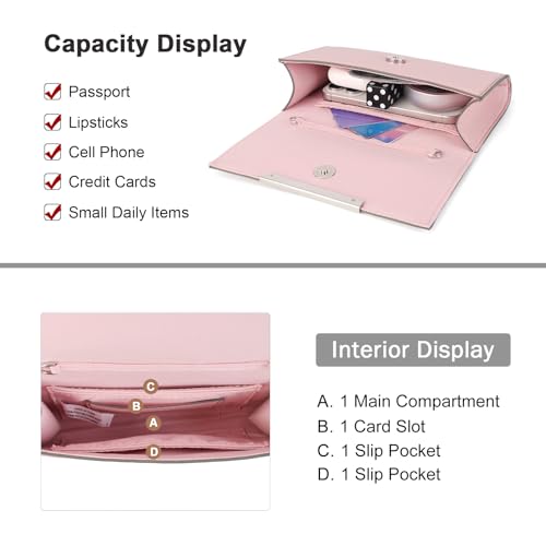 Image of AFKOMST Clutch Purses for Women Small Convertible Wristlet and Evening Bag | Vegan Leather, Fits 6.7-inch Phone /Passport, Versatile for Formal Events /Prom /Wedding /Cocktail /Night Out /Daily Use