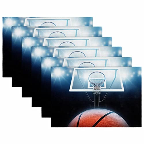 Sets de table baseball 30,5x45,7cm résistants chaleur pour table à manger - 6