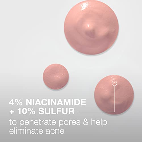 Neutrogena Stubborn Acne Spot Drying Lotion, Fragrance-Free Sulfur Acne Treatment Clears Acne By Drying Up & Shrinking Pimples, Paraben- & Oil-Free, 10% Sulfur & 4% Niacinamide, 1.0 Fl. Oz #TOP4