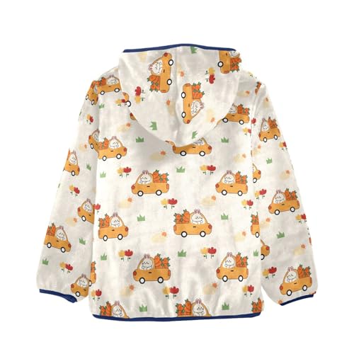 Rabbit Drive Truck Carrot Girls Fleece Jacket Girls Fall Jacket Girls Zip Up Hoodie Girls Sherpa Jacket 2-10T2