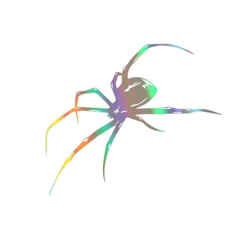 Auto Accessory Graphics Spider Sticker Car Body Side Windshield Bumper Decor Decal Vinyl Waterproof Decoration(Colorful Laser,54x27cm)