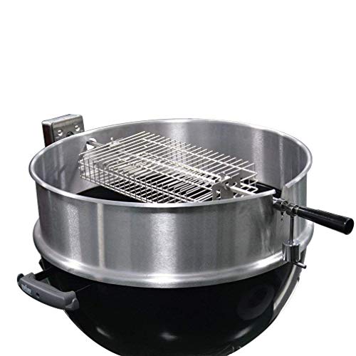 Onlyfire BRK-6042 Stainless Steel Flat Spit Rotisserie Grill Basket Fits 1/2” Hexagon, 3/8" Hexagon, 3/8" Square & 5/16" Square Rotisserie Spit Rods