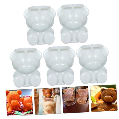 Molde de silicona para cubos de hielo osito 5 pzas miniatura 4