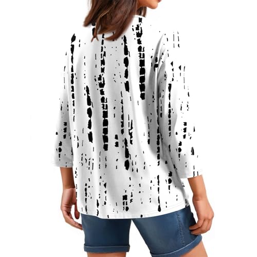 HTHLVMD Womens 3/4 Length Sleeve Tunic Tops Summer Fall Outfits 2025 Three Quarter Sleeve Casual V Neck T Shirts for Women