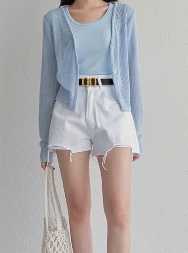 Women’S Fashion Retro Thin Cowhide Leather 2Cm Bronze Buckle Belt For Everyday Wear With Jeans4