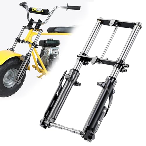 Image of Mini Bike Front Forks Suspension Kit Imitation Carbon Fiber Replacement for Monster Mega Moto MMB80 MMB105 80cc 105cc Coleman CT100U Baja DB30 GMB100 Motovox MBX10 MBX11 Minibike Parts