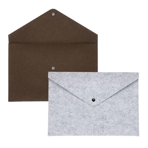 Dossier en feutre A4 luxueux pochette de rangement minimaliste gris et marron