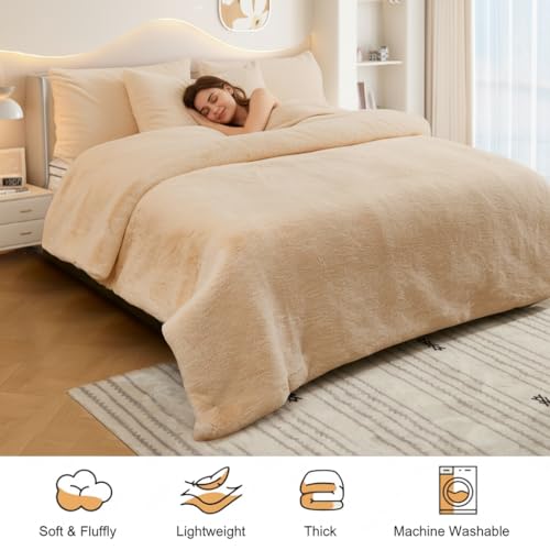 ShowyLive Fluffy Fleece Blanket Sofa Bed Throw Flannel 810gsm Thick Blanket for Sofa Couch Recliner, 3 Layer Cotton Plush Soft Breathable Washable Throw Blanket for Winter Autumn - Image 5