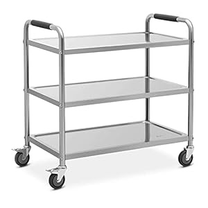 Royal Catering RCSW-3R.1K Serveerwagen 3 borden 195 kg keukenwagen rolwagen keuken keukenrolwagen