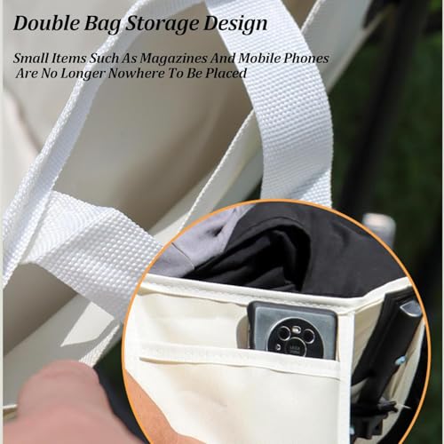 Image of Garden Art Oversized Portable Camping Chair | Heavy Load Capacity Up to 150kg | Light Weight Easy to Carry |Back Packing Chair for Garden, Camping, Picnic, (Off White, Oversized) (GACCOW1491-8)