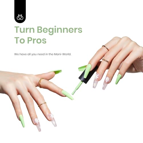 Image of Beetles Mint Green Gel Polish - Summer Buds 15ML /0.51Fl Oz, Lime Light Green Gel Nail Polish, Soak Off UV LED Lamp Pastel Nails Art, Long-Lasting Manicure Salon Bright Summer Day Nails