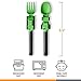 Dinneractive Construction Themed Utensil Set for Kids - 2-Piece Loader & Tractor Forks and Spoons - Green Toddler Utensils