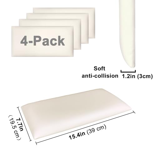 YU LI 3DH 3D-Anti-Kollisions-Wandpolsterung für Kinder, selbstklebend, 4 Stück, schwarzes Kopfteil für Wand, zum Abziehen und Aufkleben des Kopfteils