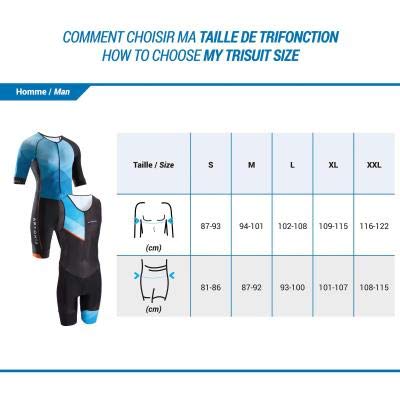 Aptonia Men's Sleeveless Trisuit with Front Zip - Black/Blue 4