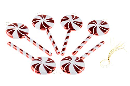 Clever Creations Christbaumschmuck, bruchsicher, glitzernd, Rot/Weiß, 4-teiliges Set Cover