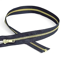 #5 Open End Zipper – 26 Inch Length, Gold Metal Teeth, Imperial Purple, Bias Bespoke Brand