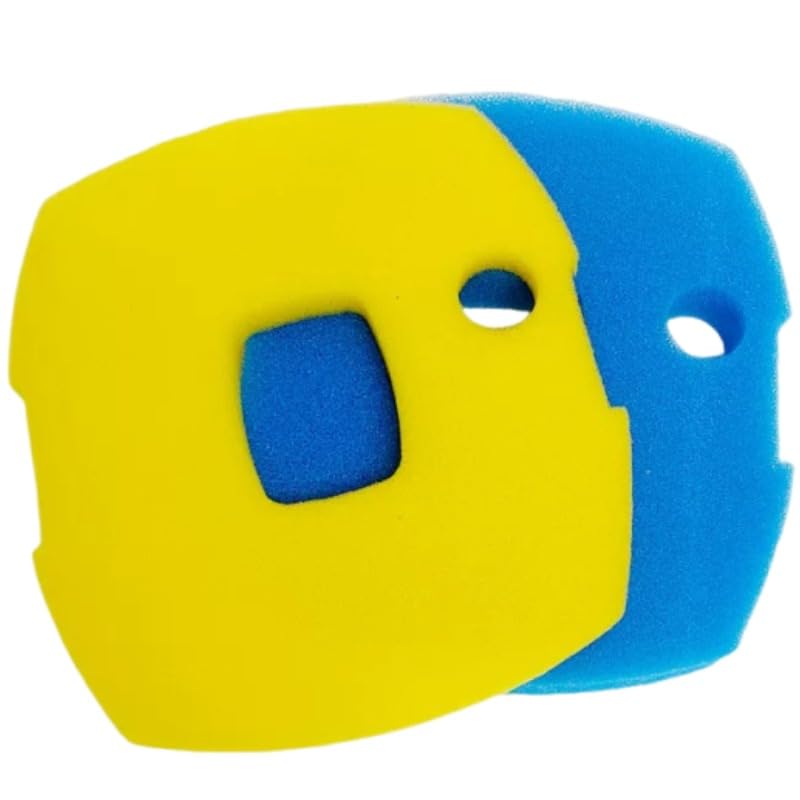 kychenBase CUP-7000 / CUF-3800 / CUF-5800 Pond Filter Sponges – Filter Foam Pads for Pond Filters, Replacement Pond Filter Media (1 x Blue Coarse & 1 x Yellow Fine)