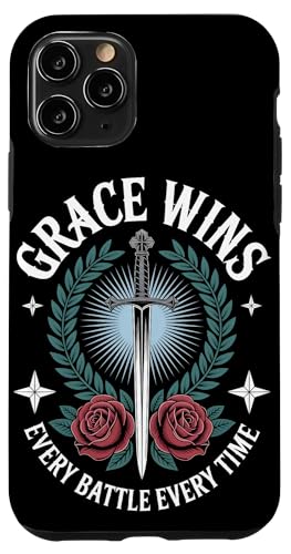 Grace Wins Every Battle Christian ストリートウェア スマホケース iPhone 11 Pro 用