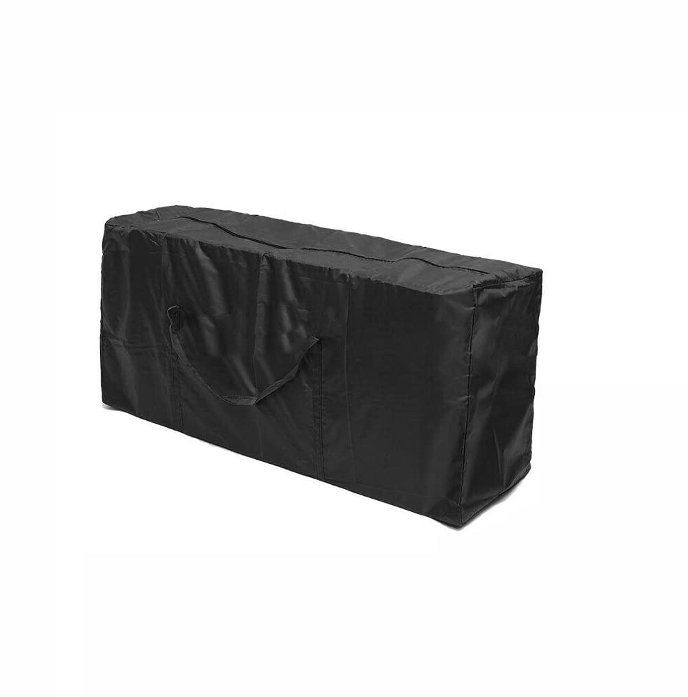 Tiardey Black Garden Furniture Cushion Storage Bag Outdoor Waterproof Storage Bags For Garden Cushions With Sturdy Handles 122 * 39 * 55Cm (252G)