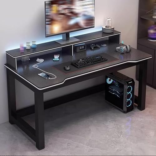 Escritorio Para Juegos, Escritorio De Computadora Moderno Con Puerto USB, Escritorio Para Juegos PC De Estilo Elegante Y Moderno Para Escribir, Estudiar O Jugar En Casa O En Oficina C,120CM