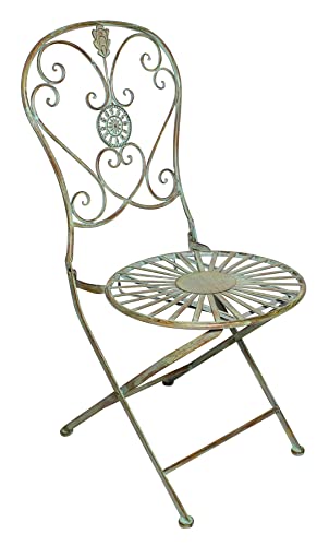 levandeo Gartenstuhl H93cm Metall Rustikal Grün Antik Klappstuhl...