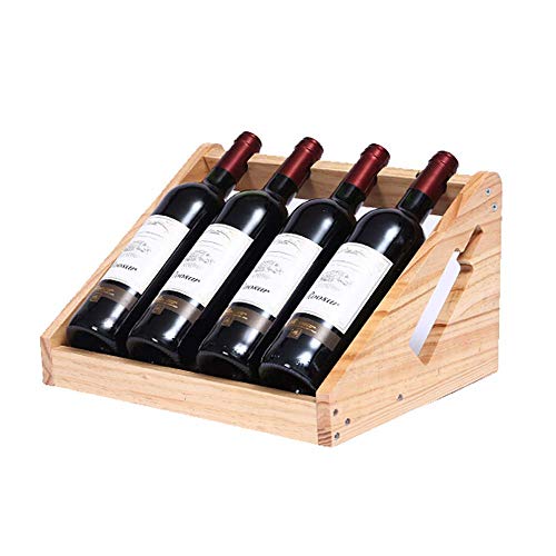 Soporte para 4 botellas de madera maciza 37x26x20 cm