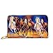 Produktbild JHGFG Mode Handtasche Reißverschluss Brieftasche Sieben Pferd Malerei Bedeutung Vaastu Pferde Telefon Clutch Geldbörse Abendkupplung Blocking Leder Brieftasche Multi Card