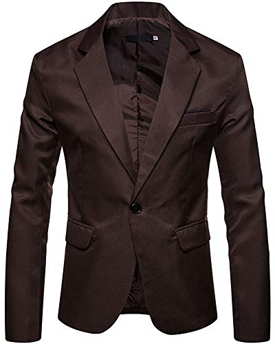 HENGAO Men's Casual One Button Blazer Jacket2