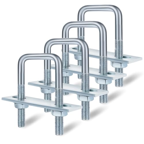 Boulon en U M8 carré 35x80mm antirotation en acier zingué pour tube rectangulaire