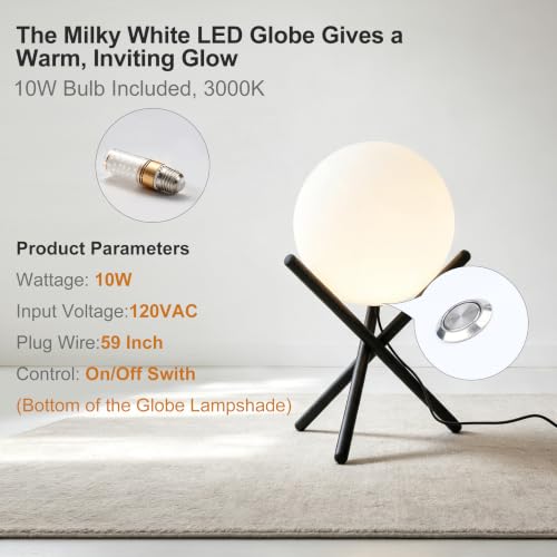 Image of Lightdot 13.8-in Outdoor Globe Floor Lamp, 3000K Warm White LED Ball Lamp