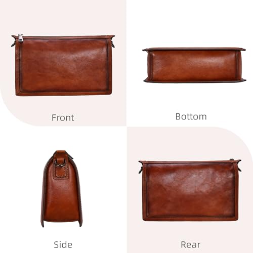 Iswee Leather Bag Crossbody Bag for Woman Purses and Handbag Shoulder Bags Medium Pocketbooks Detachable Long Straps Satchel4