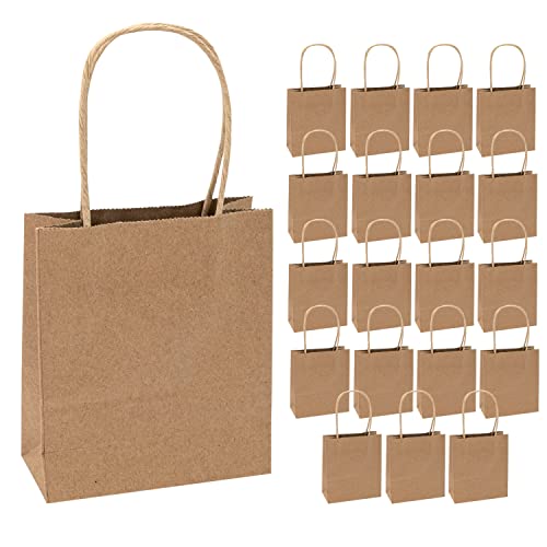 Idena 60057 - Sacos de papel, 20 unidades, 18 x 8 x 21 cm, sacos de presente, sacos de papel kraft, sacos de artesanato para decorar e oferecer