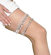 yanstar Wedding Bridal Garter Stretch Lace Bridal Garter Sets with Rhinestone for Wedding Prom