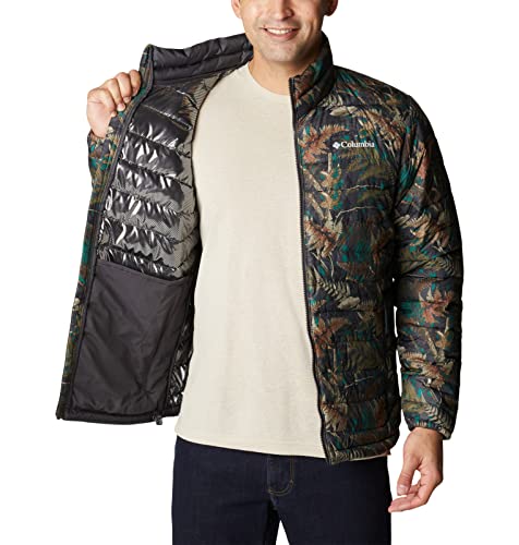 Columbia Jaqueta masculina Powder Lite, estampa Spruce North Woods, GG