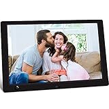 [page_title]-Digitaler Bilderrahmen 10 Zoll Elektronischer Fotorahmen mit Bewegungssensor 1920 * 1080 IPS Bildschirm Kalendar Wecker Video/Musik/Foto Player mit Diashow Auto Power ON/Off Unterstützt USB SD Karte