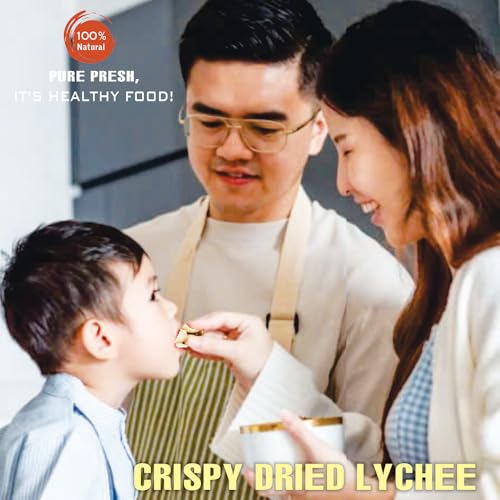CRISPY DRIED LYCHEE 2.47 oz (70g) VIETFARMFOOD: Freeze-dried, no sugar added, naturally sweet. Nutritious, pure, and crunchy. Great for snacking, toppings, desserts, or healthy gifting.